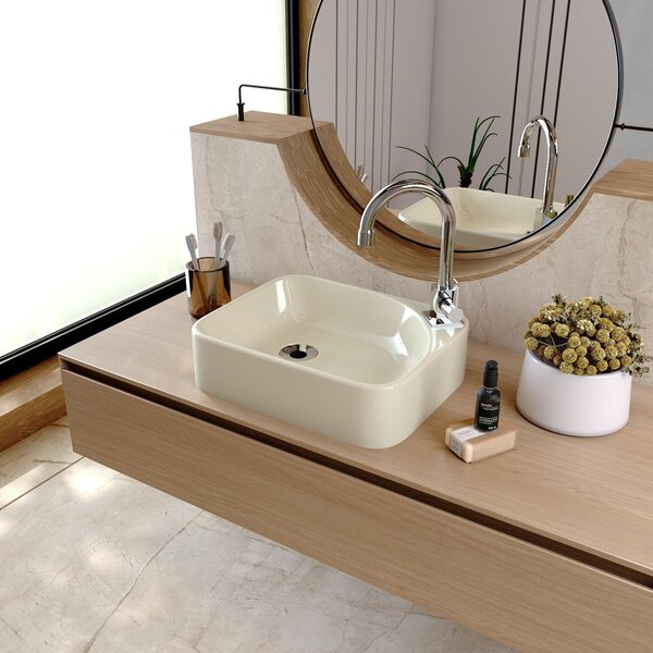 Kit Cuba Ro36 Cross Com Torneira Luxo E Válvula Metal Bege