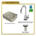 Kit Cuba Ro36 Cross Com Torneira Luxo E Válvula Metal Bege