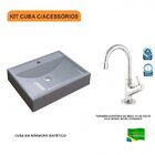 Kit Cuba Rt49 Com Torneira 1198 Metal 1/4 Volta Compace Cinza