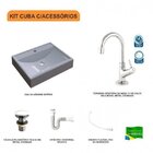 Kit Cuba Rt49 Com Torneira 1198 Metal E Válvula Click 1 Poleg