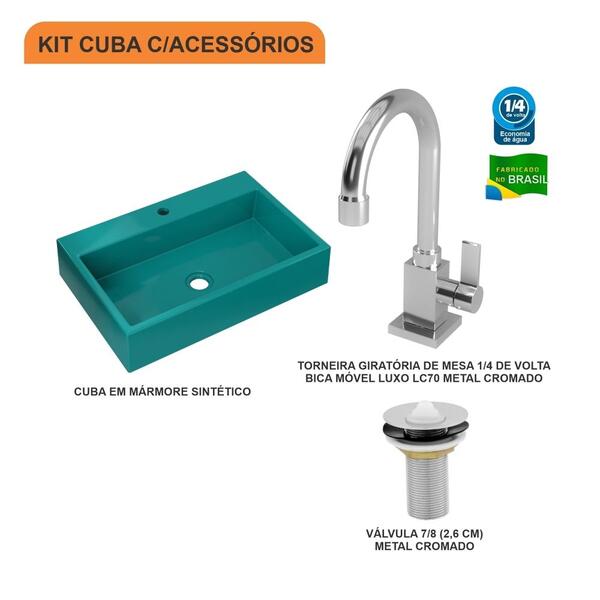 Kit Cuba Rt55 C/torneira Luxo 1195 + Válvula 1'' (2,6cm)