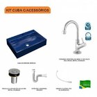 Kit Cuba Rt55 Com Torneira 1198 Metal E Válvula Click 1 Poleg