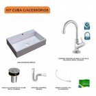 Kit Cuba Rt55 Com Torneira 1198 Metal E Válvula Click 1 Poleg