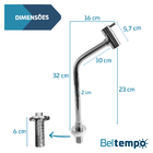 Kit Cuba Rubi + Torneira Bica Alta 45° + Válvula + Sifão + En