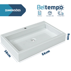 Kit Cuba Rubi + Torneira Bica Alta 45° + Válvula + Sifão + En