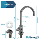 Kit Cuba Sobrepor Esmeralda + Torneira Bica Alta + Válvula Cr