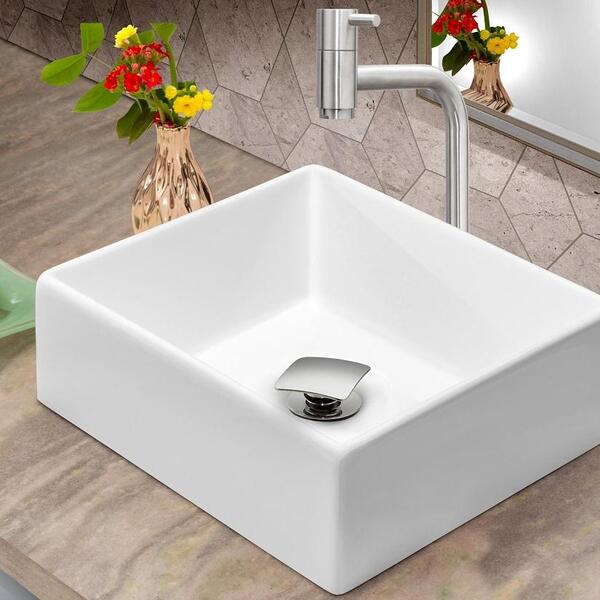 Kit Cuba Tulipa Sobrepor Com Torneira Inox E Valvula Click