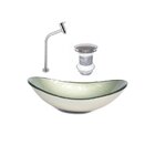 Kit Cuba Vidro Oval 47cm Torneira E Válvula Bege