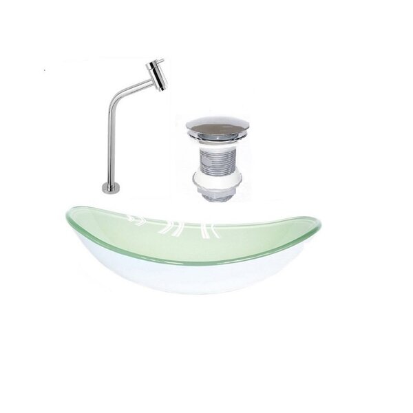 Kit Cuba Vidro Oval 47cm Torneira E Válvula Branca