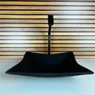 Kit Cuba Vidro Quadrada 30cm + Torneira + Valvula Preto Fosco