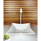 Kit Cuba Vidro Quadrada 35cm + Torneira + Valvula Branco Fosco