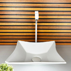 Kit Cuba Vidro Quadrada 35cm + Torneira + Valvula Branco Fosco