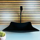 Kit Cuba Vidro Quadrada 35cm + Torneira + Valvula Preto Fosco