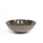 Kit Cuba Vidro Redonda 31cm Torneira E Válvula Marrom