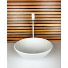 Kit Cuba Vidro Redonda 35cm + Torneira + Valvula Branco Fosco