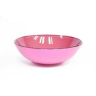 Kit Cuba Vidro Redonda 42cm Torneira E Válvula Rosa