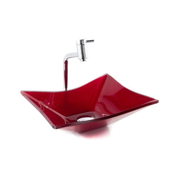 Kit Cuba Vidro Retangular Torneira Link Válvula Click Vinho