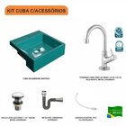 Kit Cuba Xq355 Com Torneira 1198 Metal E Válvula Click 1 1/2