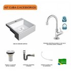 Kit Cuba Xq355 Torneira 1198 Metal E Válvula 1 Polegada Sifão