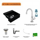 Kit Cuba Xq355 Torneira 1198 Metal E Válvula 1 Polegada Sifão