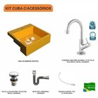 Kit Cuba Xq355 Torneira 1198 Metal E Válvula Click 1 Polegada