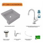 Kit Cuba Xq395 Torneira 1198 Metal Válvula 1 Polegada Sifão P