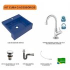 Kit Cuba Xq395 Torneira 1198 Metal Válvula Click 1 1/2 Polega