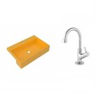 Kit Cuba Xrt55 Torneira 1198 Metal 1/4 Volta Compace Amarelo