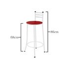 Kit De 02 Banquetas Altas Com Encosto 86 Cm Branco - Marcheli