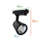 Kit De 1 Trilho Eletrificado 1,5m + 3 Spots Led 12w Preto Luz