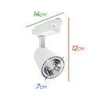 Kit De 1 Trilho Eletrificado 1m + 3 Spots Led 12w Branco Luz