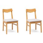 Kit De 2 Cadeiras De Jantar Club Em Madeira Maciça Amêndoa