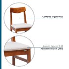 Kit De 2 Cadeiras De Jantar Club Em Madeira Maciça Garapa