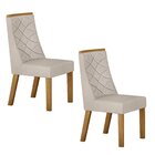 Kit De 2 Cadeiras Para Sala De Jantar Aurora Cinamomo/areia