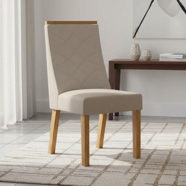 Kit De 2 Cadeiras Para Sala De Jantar Aurora Cinamomo/bege