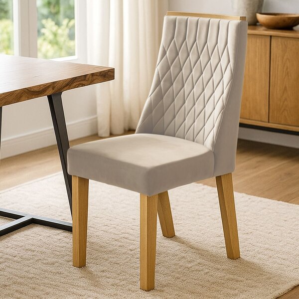 Kit De 2 Cadeiras Para Sala De Jantar Luna Cinamomo/bege