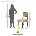 Kit De 2 Cadeiras Para Sala De Jantar Pés Em Madeira Maciça L