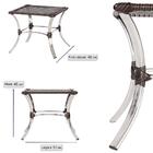 Kit De 2 Espreguiçadeira Em Aluminio E Fibra Catar Com 2 Mesa