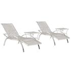 Kit De 2 Espreguiçadeira Em Aluminio E Fibra Ipanema Com 2 Me