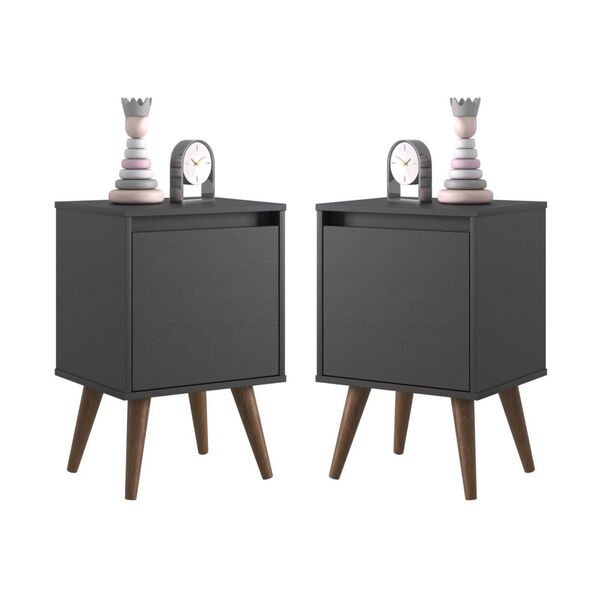 Kit De 2 Gaveteiros Morteza Preto Onix