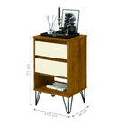 Kit De 2 Mesas De Cabeceira Jasmin Pés Em Ferro Freijo Off Wh