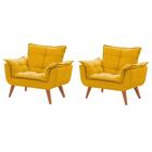 Kit De 2 Poltronas Decorativas Opala Amarela