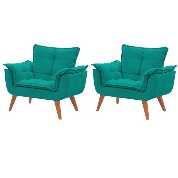 Kit De 2 Poltronas Decorativas Opala Azul Turquesa Leroy Merlin A poltrona opalla é irreverente, elegante e muito confortável! kit de 2 poltronas decorativas opala azul turquesa