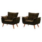Kit De 2 Poltronas Decorativas Opala Marrom