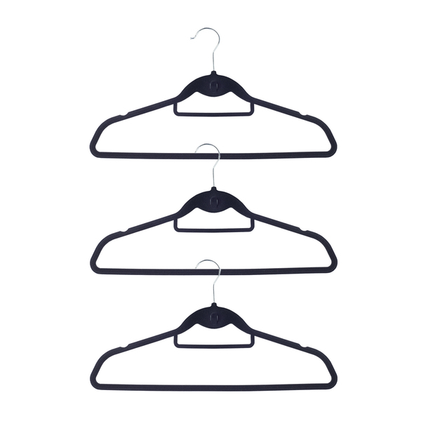 Kit De 3 Cabides Toque De Veludo Com Gancho Frontal - Oikos P