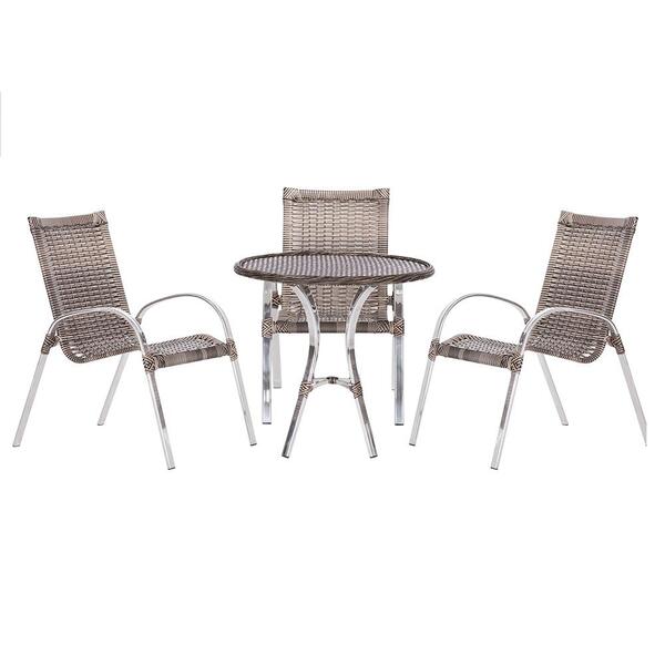 Kit De 3 Cadeiras Colombia 1 Mesa Alta Toquio Para Área Exter