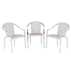 Kit De 3 Cadeiras Toquio Para Área Externa, Edícula Em Alumin