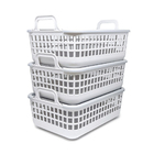 Kit De 3 Cestos Organizadores Empilháveis De 9l Cinza U