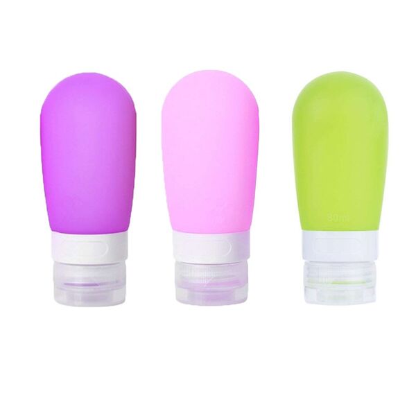 Kit De 3 Frascos De Silicone Para Viagem