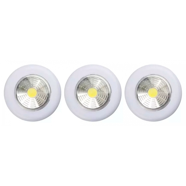Kit De 3 Lâmpadas Led Com Superfície Colante E De Acionamento